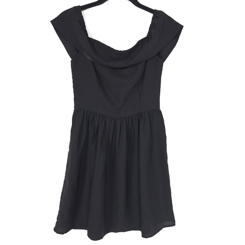 ABERCROMBIE & FITCH Women’s New Mini Dress Black XS Classic Off Shoulder